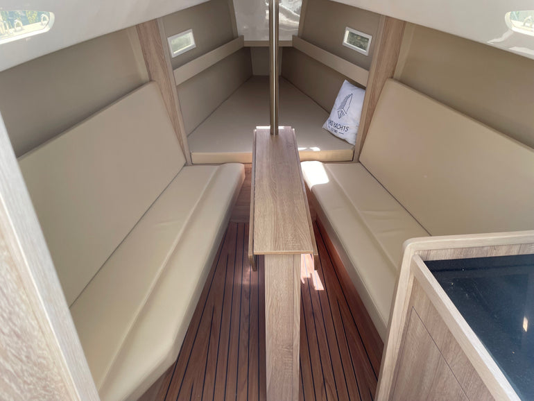 Inside seating on yacht